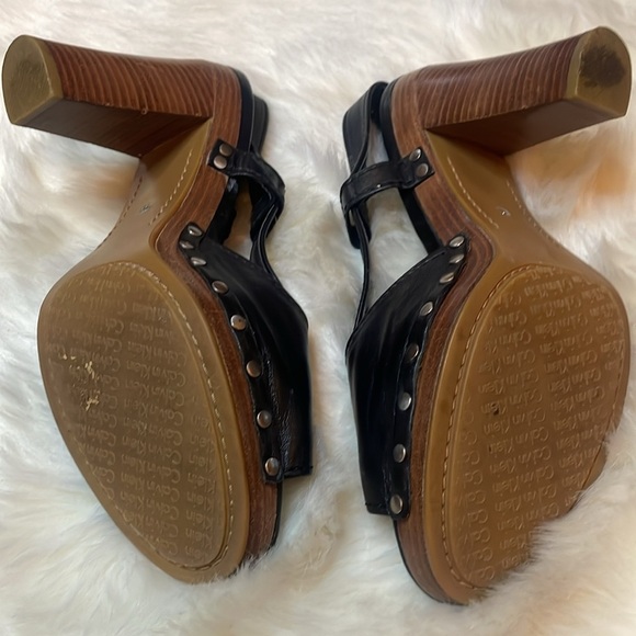 CALVIN KLEIN Valerie Black High Heel Shoes 9 Platform Spring Summer Woman’s - Picture 7 of 12